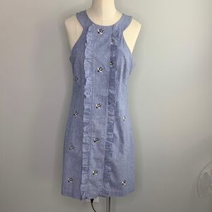 Trina Turk Dress Embroidered Bumble Bee